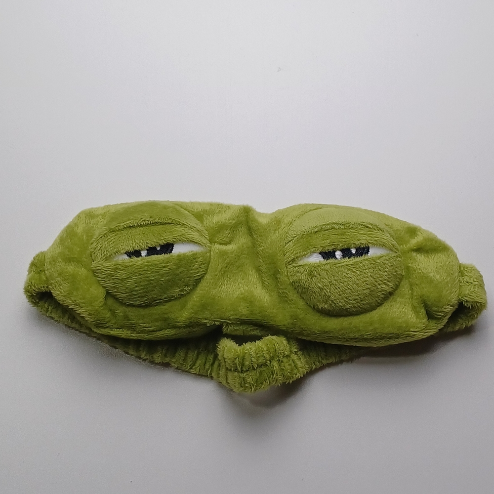 Green Frog Plush Eye Mask 3D